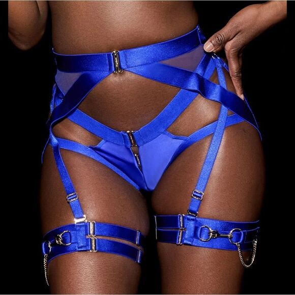 NWT Kukuro Electric Blue Garter Belt - Size S - Picture 3 of 8